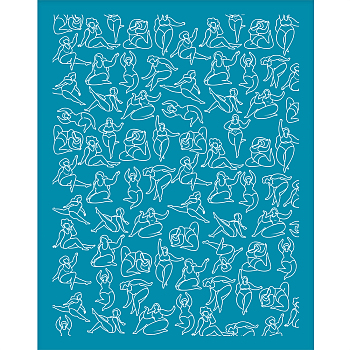 Silk Screen Printing Stencil, for Painting on Wood, DIY Decoration T-Shirt Fabric, Women Pattern, 100x127mm