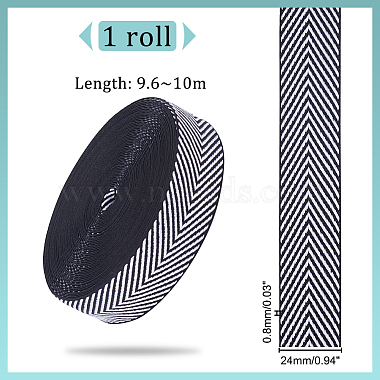 Elite 9.6~10 Yards Polyester Twill Tape Ribbon(OCOR-PH0001-91A)-4