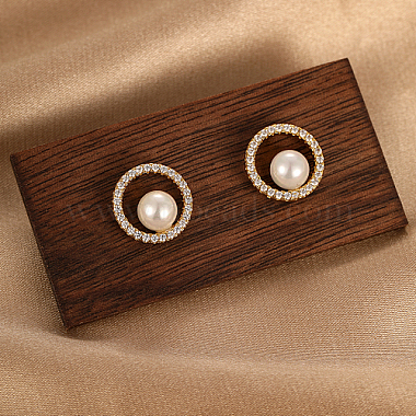 boucles d'oreilles avec anneau en zircone cubique(BR6560)-3
