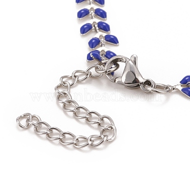 Enamel Wheat Link Chain Necklace(NJEW-P220-02P-02)-4