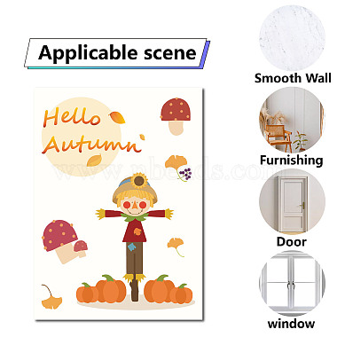 8 Sheets 8 Styles Autumn PVC Waterproof Wall Stickers(DIY-WH0345-088)-4