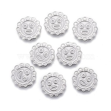 8mm Stainless Steel Color Flower Stainless Steel Cabochons