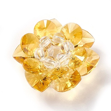 25mm Gold Flower Glass Beads