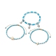 Ensemble de bracelets de cheville en turquoise synthétique et howlite naturelle sur le thème de l'océan(AJEW-AN00505)-6