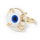 Lampwork Evil Eye Open Cuff Ring(RJEW-C051-01G-05)-2