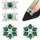 WADORN 4Pcs 2 Styles Flower Brass Rhinestone Shoe Decorations(AJEW-WR0002-42A)-1