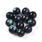 Resin Beads, Round, Two Tone, Prussian Blue, 12mm, Hole: 2mm(X1-RESI-YW0004-28C-04)