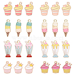 32Pcs 8 Styles Alloy Enamel Pendants, for DIY Accessories, Ice Cream, Mixed Color, 17~24.5x8~13x1.5~2.5mm, Hole: 1.4~2mm, 4pcs/style(ENAM-YW0004-71)
