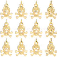 BENECREAT 20Pcs Alloy Pendants, Long-Lasting Plated, with Jump Ring, Skull, Real 18K Gold Plated, 16.5x13x4mm, Hole: 2.5mm(FIND-BC0002-11)