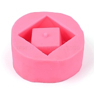 Square Flower Pot Food Grade Silicone Mold, Ceramic Cement Clay Mold, for DIY Succulent Plant Resin Casting Making, Hot Pink, 133x131x58mm, Inner Diameter: 110x110x50mm(DIY-K024-03)