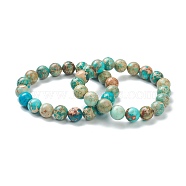 Synthetic Shoushan Stone Beaded Stretch Bracelets, Round, Beads: 10~10.5mm, Inner Diameter: 2 inch(5.15cm)(BJEW-A117-D-19)
