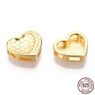 925 Sterling Silver Charms, Heart with Word Forever Love Charms, Nickel Free, Real 18K Gold Plated, 9.5x11x3mm, Hole: 1mm(CHS-T004-57G)
