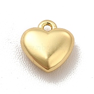 Rack Plating Brass Charms, Cadmium Free & Lead Free, Long-Lasting Plated, Heart Charm, Real 18K Gold Plated, 5.5x5x2mm, Hole: 0.7mm(KK-P230-10G)