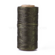 Waxed Polyester Cord, Micro Macrame Cord, Waxed Sewing Thread, Flat, Dark Slate Gray, 0.8mm, about 284.33 yards(260m)/roll(YC-I003-A18)