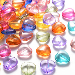 Transparent Acrylic Beads, Heart, Mixed Color, 13.5x13.5x5.5mm, Hole: 1.5mm, about 775pcs/500g(TACR-S154-54B)