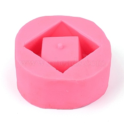 Square Flower Pot Food Grade Silicone Mold, Ceramic Cement Clay Mold, for DIY Succulent Plant Resin Casting Making, Hot Pink, 133x131x58mm, Inner Diameter: 110x110x50mm(DIY-K024-03)