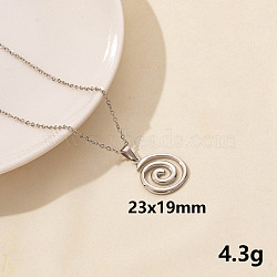 304 Stainless Steel Spiral Pendant Necklaces, Cable Chain Necklaces for Women(XW2884-9)