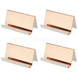 Rectangle 304 Stainless Steel Business Card Holder, Name Card Stand, Rose Gold, 90x50x51mm(AJEW-WH0470-88RG)