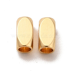 Brass Beads, Cadmium Free & Lead Free, Cuboid, Real 24K Gold Plated, 6x3x3mm, Hole: 2mm(KK-H442-17G)
