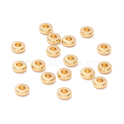 202 Stainless Steel Beads, Disc/Flat Round, Real 18K Gold Plated, 4x1.5mm, Hole: 1.5mm(STAS-P297-01A)