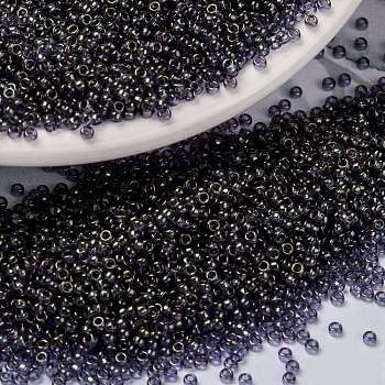 MIYUKI Round Rocailles Beads, Japanese Seed Beads, 15/0, (RR2447) Opaque Dark Olive Luster, 1.5mm, Hole: 0.7mm, about 250000pcs/pound