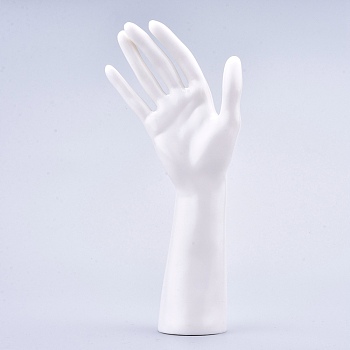 Plastic Mannequin Female Hand Display, Jewelry Bracelet Necklace Ring Glove Stand Holder, White, 5.5x10.5x25cm