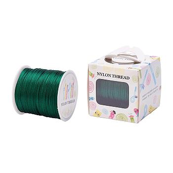 Nylon Thread, Rattail Satin Cord, Sea Green, 1.0mm, about 76.55 yards(70m)/roll