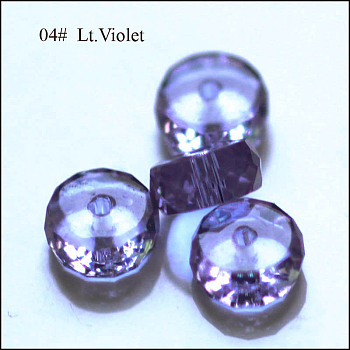Imitation Austrian Crystal Beads, Grade AAA, Faceted, Flat Round, Lilac, 12x7.5mm, Hole: 0.9~1mm