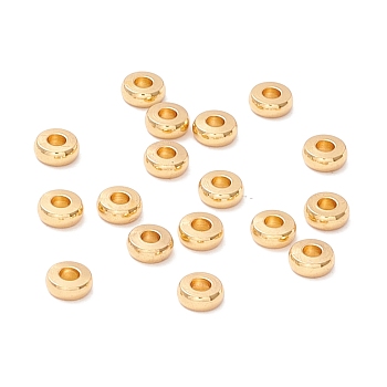 202 Stainless Steel Beads, Disc/Flat Round, Real 18K Gold Plated, 4x1.5mm, Hole: 1.5mm
