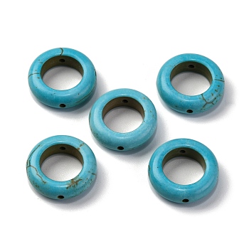 Synthetic Turquoise Bead Frames, Ring, Dyed, 20x6mm, Hole: 1.6mm