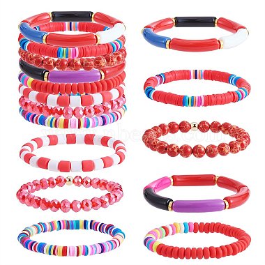 Red Polymer Clay Bracelets