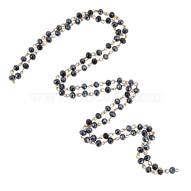 5 Strand Handmade Rondelle Glass Beads Chains Neckalces Bracelets Making 39.3"