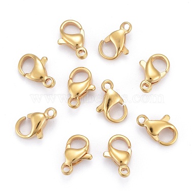 Vacuum Plating 304 Stainless Steel Lobster Claw Clasps(X-STAS-H352-01C-G)-2