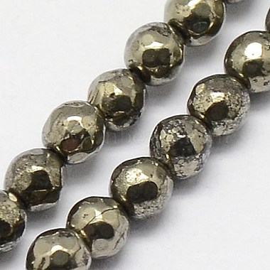 Natural Pyrite Beads Strands(G-L031-4mm-03)-2