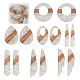 biyun 14pcs 7 styles pendentifs en résine transparente et en bois de noyer(RESI-BY0001-06)-1