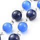 Chaînes de perles mélangées naturelles et synthétiques faites à la main(AJEW-JB00509)-2