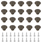 Zinc Alloy Drawer Cup Pulls, Cabinet Pulls Handles for Drawer, Doorknob Accessories, Flat Round, Antique Bronze, 24.5x16mm, 20 sets/box(FIND-GL0001-67A)