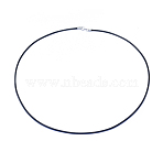 Waxed Cord Necklaces Making, with 925 Sterling Silver Spring Ring Clasps, Black, 18.7 inch(47.5cm), 1.5mm(MAK-L017-01A)