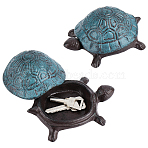 Vintage Turtle Iron Decorative Boxes for Jewelry Keys, Steel Blue, 11x7.6x4.7cm(DJEW-WH0028-067A)