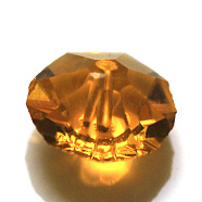 Imitation Austrian Crystal Beads, Grade AAA, Faceted, Flat Round, Orange, 8x4mm, Hole: 0.9~1mm(SWAR-F061-4x8mm-08)