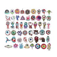 52Pcs 52 Styles Evil Eye Pattern Cartoon Paper Sticker Label Set, Adhesive Label Stickers, for Suitcase & Skateboard & Refigerator Decor, Mixed Color, 43.5~75.5x33~74x0.2mm, 1pc/style(STIC-P004-16)