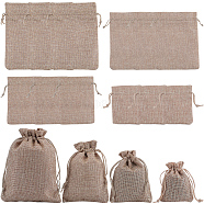 16Pcs 4 Styles Polyester Imitation Burlap Packing Pouches Drawstring Bags, for Christmas, Wedding Party and DIY Craft Packing, Peru, 9~18x7~13cm, 4pcs/style(ABAG-BBC0001-01B)