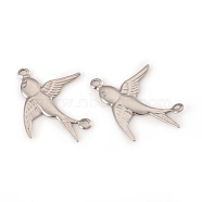 304 Stainless Steel Links, Bird, Stainless Steel Color, 17x20x1mm, Hole: 1mm(STAS-G229-41P)
