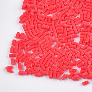 Handmade Polymer Clay Sprinkle Beads, Fake Food Craft, No Hole, Column, Red, 2~6x1.5mm(CLAY-T015-22F)