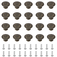 Zinc Alloy Drawer Cup Pulls, Cabinet Pulls Handles for Drawer, Doorknob Accessories, Flat Round, Antique Bronze, 24.5x16mm, 20 sets/box(FIND-GL0001-67A)