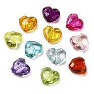 Transparent Acrylic Beads, Heart, Mixed Color, 16.5x18.5x9.5mm, Hole: 2mm(X-MACR-C014-01A)