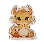 Acrylic Pendants, Cartoon Dragon, Gold, 39.5x28.5x2mm, Hole: 2mm(OACR-O007-07C)