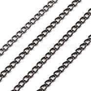 Iron Twisted Chains Curb Chains, Unwelded, Gunmetal, with Spool, Link:4x6mm, 1mm thick, about 164.04 Feet(50m)/roll(CHS007Y-B)