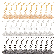 DIY Fan Earrings Making Kit, Including Brass Pendants, 304 Stainless Steel Earring Hooks & Jump Rings, Mixed Color, 90Pcs/box(DIY-BC0009-47)