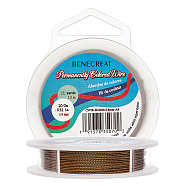 BENECREAT 3 Strands Copper Craft Wire, Long-Lasting Plated, Twisted Round, Antique Bronze, 20 Gauge, 0.8mm, about 10m/roll(CWIR-BC0008-0.8mm-AB)